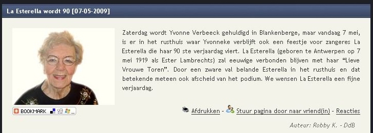 La Esterella wordt 90 La Esterella wordt 90